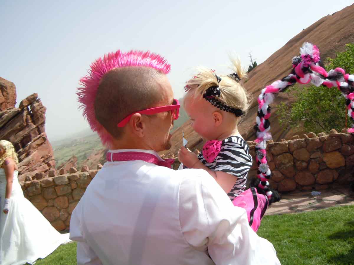 Pink Mohawk for the boys Yvonnes Wedding