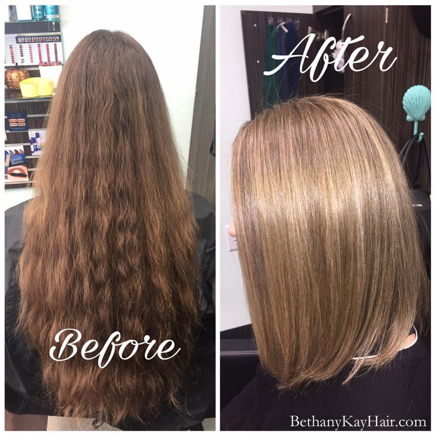 before and after cut and color